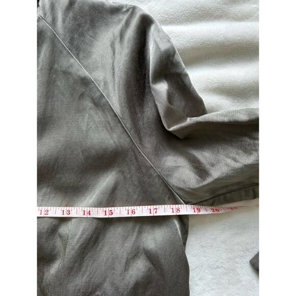 Zara Basic Satin Effect Bomber Jacket Size XS Khaki Green EUC - Picture 9 of 10